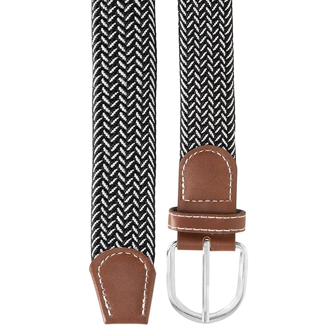Btag Stretchable Braided Woven Fabric Belt for Men and Women