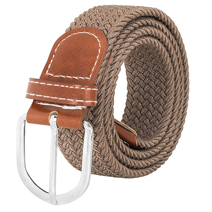 Btag Stretchable Braided Woven Fabric Belt for Men and Women
