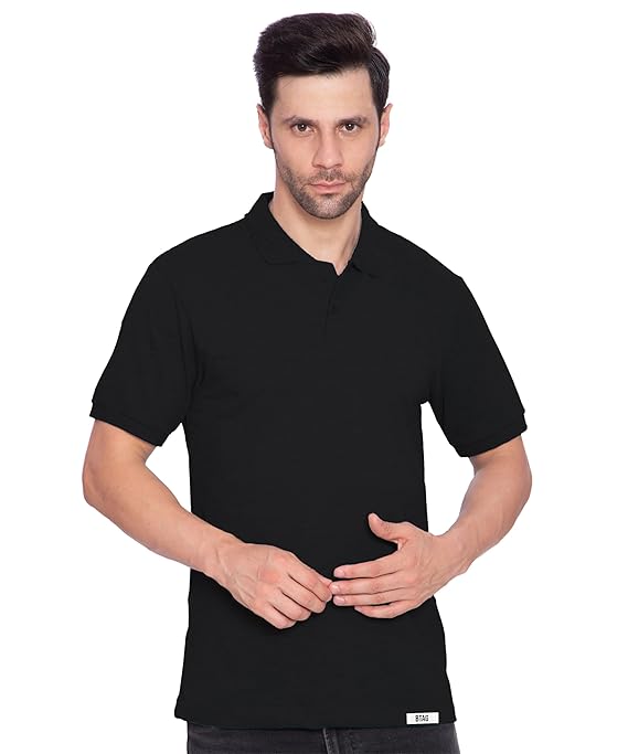 Btag Men's Regular Fit Polo Neck Half Sleeve Solid Premium T-Shirt | Pack of 1