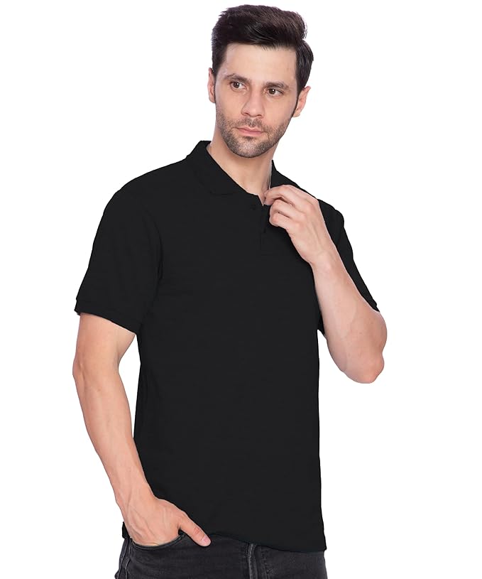 Btag Men's Regular Fit Polo Neck Half Sleeve Solid Basic T-Shirt | Pack of 1