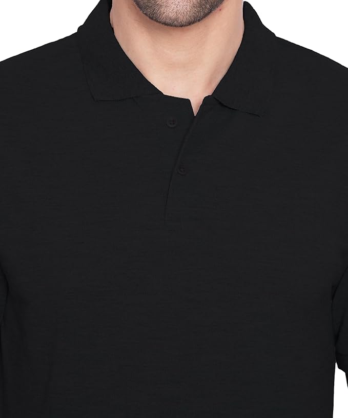 Btag Men's Regular Fit Polo Neck Half Sleeve Solid Basic T-Shirt | Pack of 1