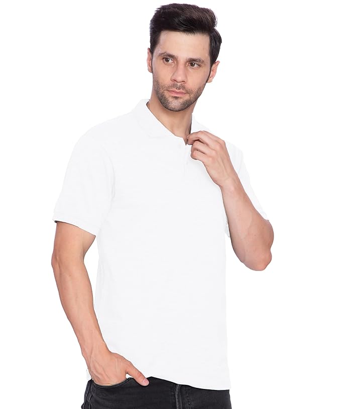 Btag Men's Regular Fit Polo Neck Half Sleeve Solid Basic T-Shirt | Pack of 1