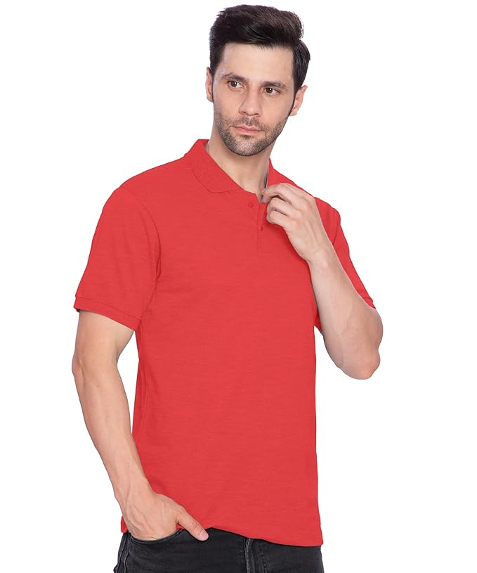 Btag Men's Regular Fit Polo Neck Half Sleeve Solid Basic T-Shirt | Pack of 1