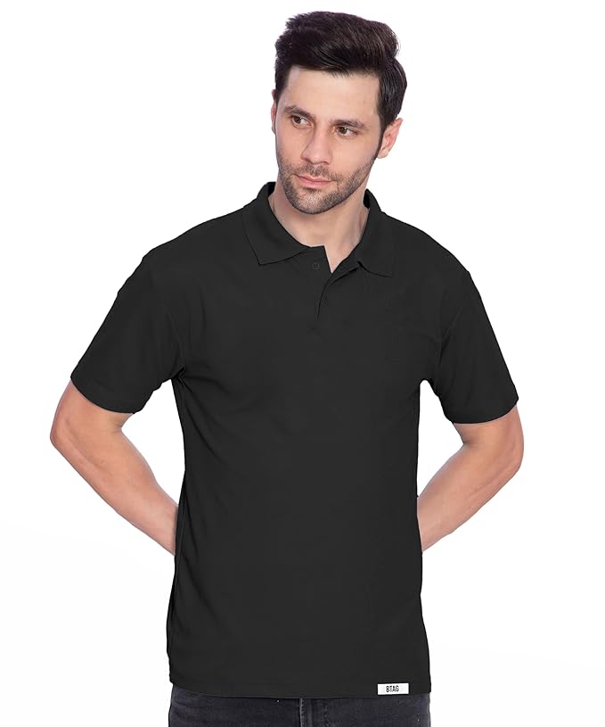 Btag Men's Dri-Fit Polo Neck Half Sleeve Solid Basic T-Shirt | Pack of 1