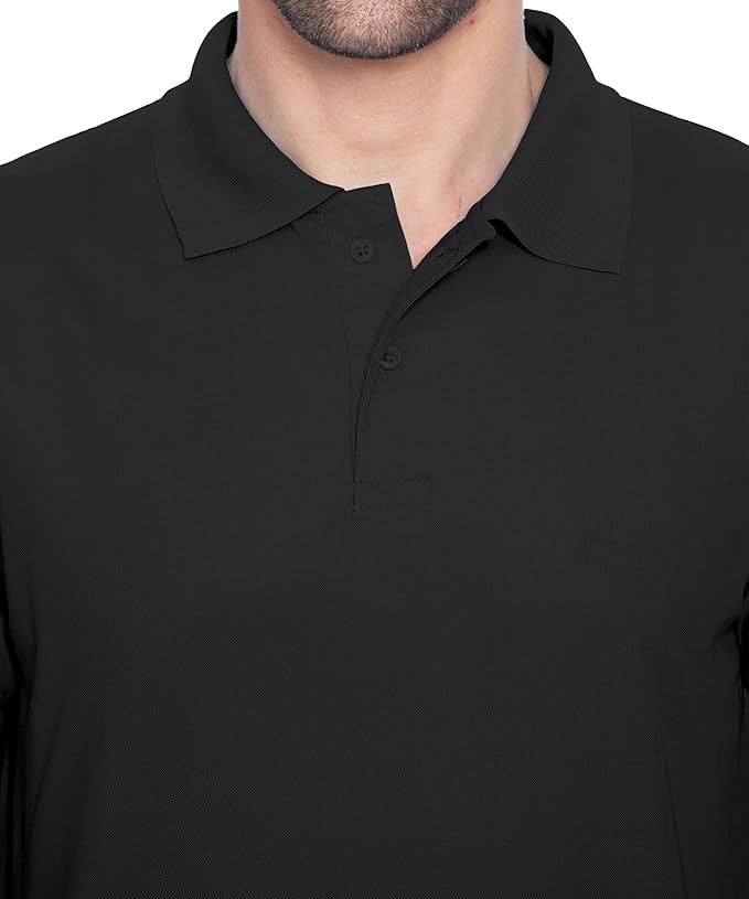 BTfash Men's Dri-Fit Polo Neck Half Sleeve Solid Basic T-Shirt | Pack of 1