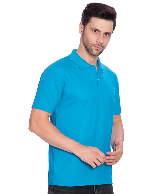 BTfash Men's Dri-Fit Polo Neck Half Sleeve Solid Basic T-Shirt | Pack of 1