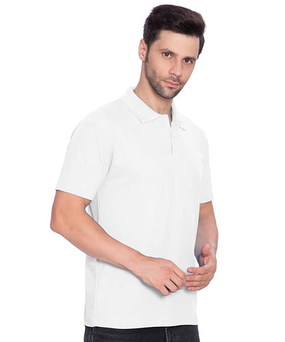 BTfash Men's Dri-Fit Polo Neck Half Sleeve Solid Basic T-Shirt | Pack of 1