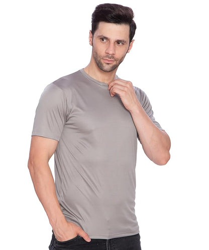 Btag Men's Dri-Fit Round Neck Half Sleeve Solid Basic T-Shirt | Pack of 1
