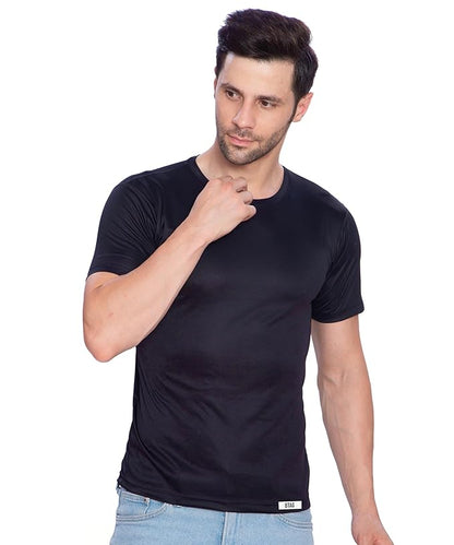 Btag Men's Dri-Fit Round Neck Half Sleeve Solid Basic T-Shirt | Pack of 1