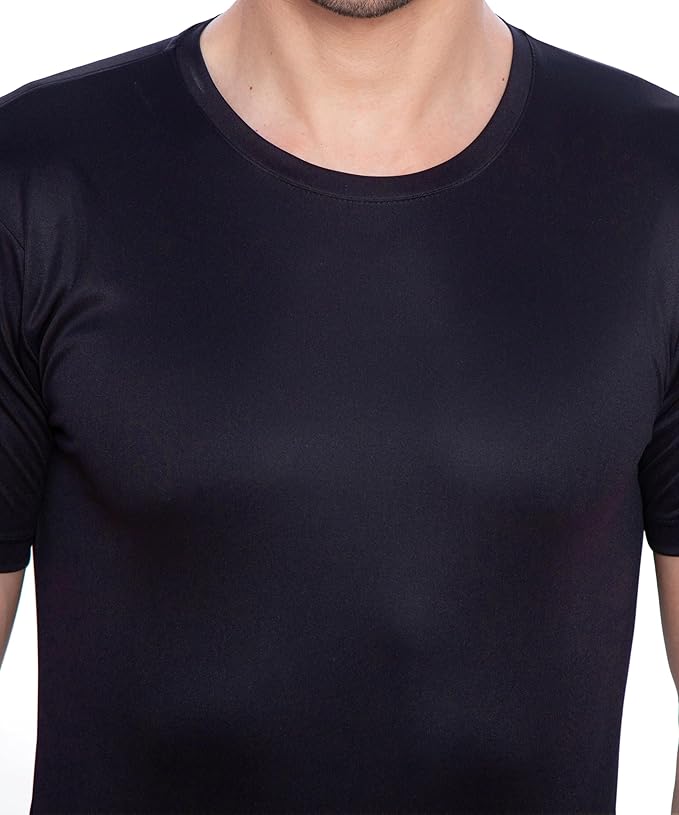 Btag Men's Dri-Fit Round Neck Half Sleeve Solid Basic T-Shirt | Pack of 1