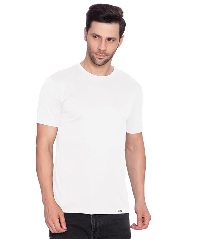 Btag Men's Dri-Fit Round Neck Half Sleeve Solid Basic T-Shirt | Pack of 1