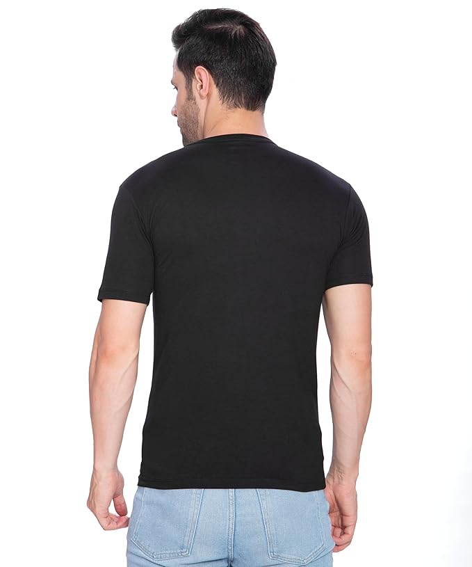 Men's Cotton Round Neck Half Sleeve Solid Basic T-Shirt