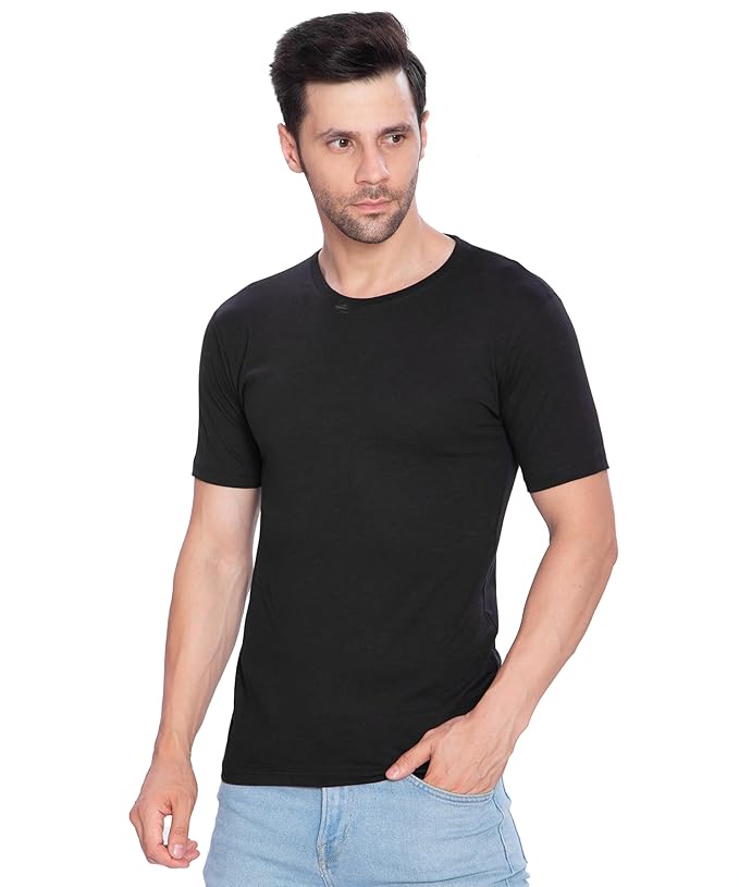 Btag Men's Cotton Round Neck Half Sleeve Solid Basic T-Shirt | Pack of 1