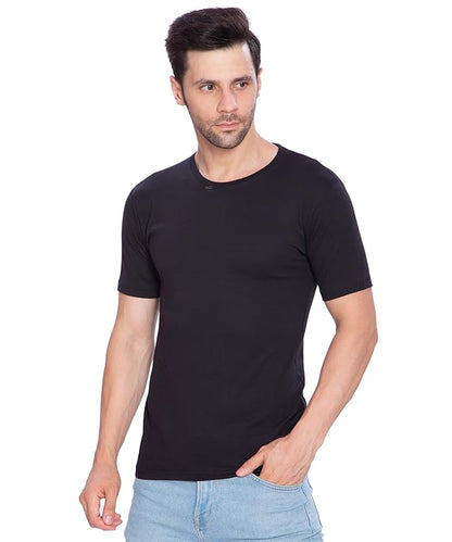 Btag Men's Cotton Round Neck Half Sleeve Solid Basic T-Shirt | Pack of 1