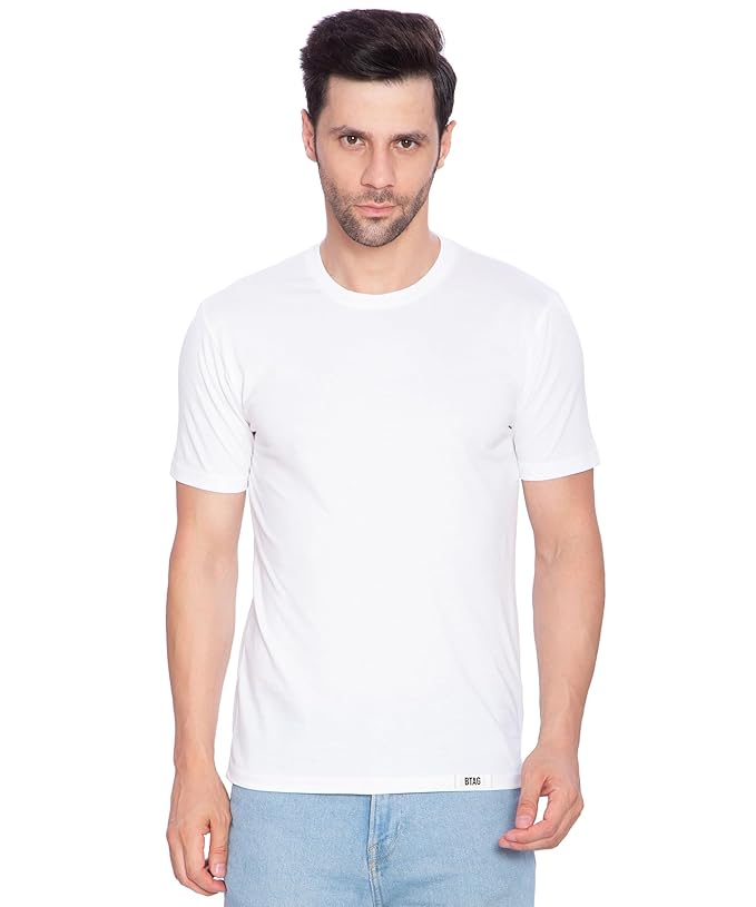 Btag Men's Cotton Round Neck Half Sleeve Solid Basic T-Shirt | Pack of 1