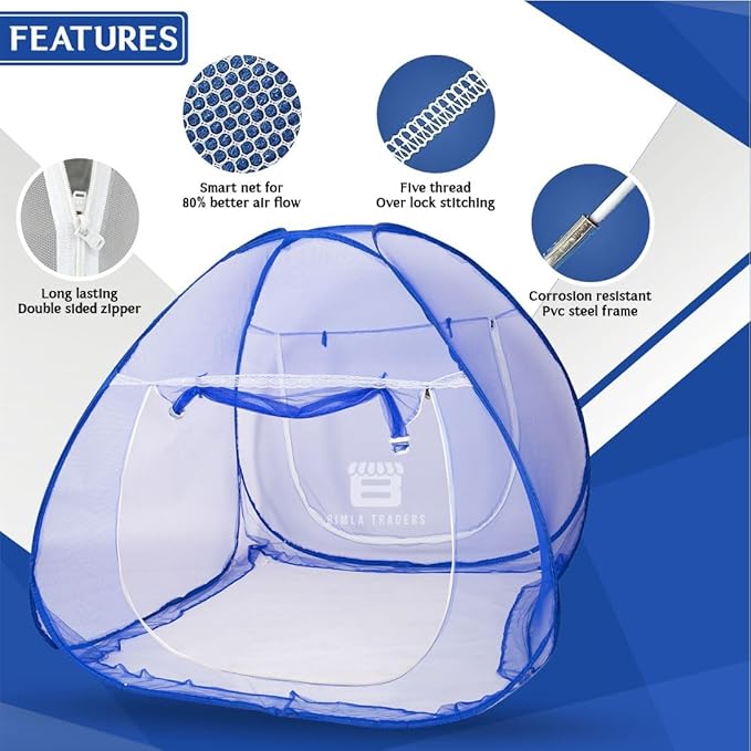 Bimla Traders 100% Polyester Mosquito Net – Premium Insect Protection, Strong, Portable & Durable