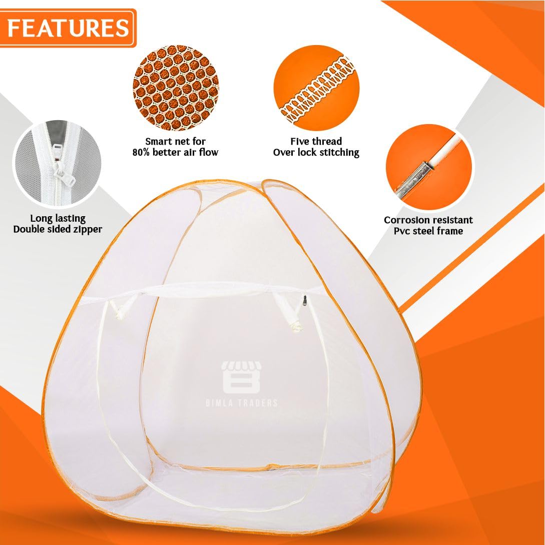 Bimla Traders 100% Polyester Mosquito Net – Premium Insect Protection, Strong, Portable & Durable