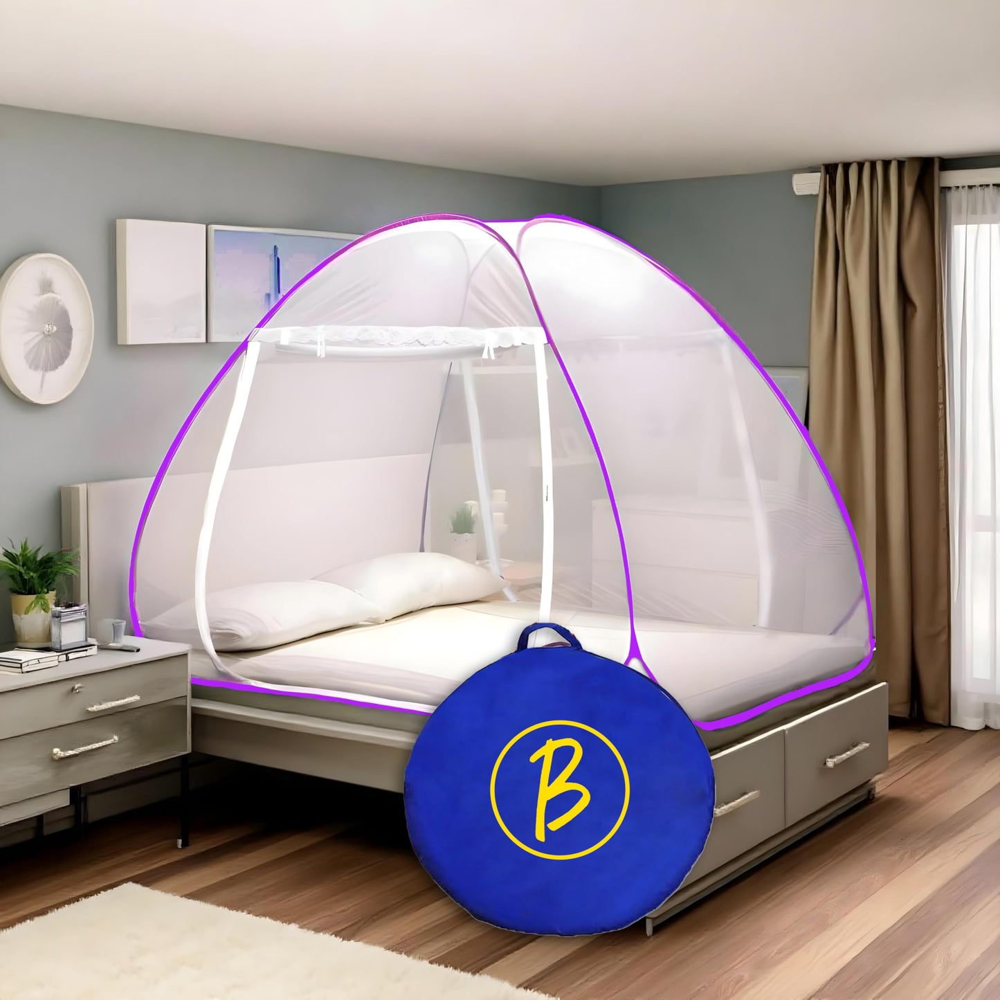 Bimla Traders 100% Polyester Mosquito Net – Premium Insect Protection, Strong, Portable & Durable