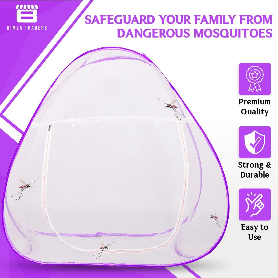 Bimla Traders 100% Polyester Mosquito Net – Premium Insect Protection, Strong, Portable & Durable