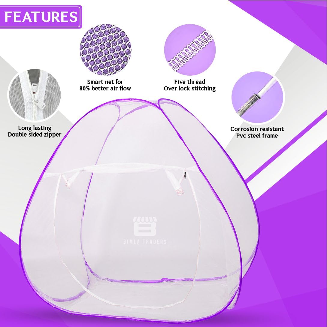 Bimla Traders 100% Polyester Mosquito Net – Premium Insect Protection, Strong, Portable & Durable