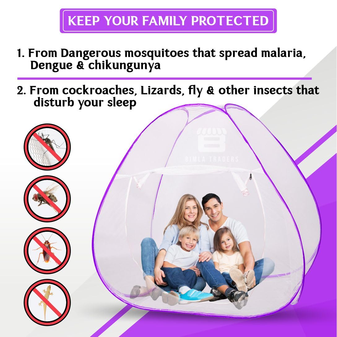 Bimla Traders 100% Polyester Mosquito Net – Premium Insect Protection, Strong, Portable & Durable