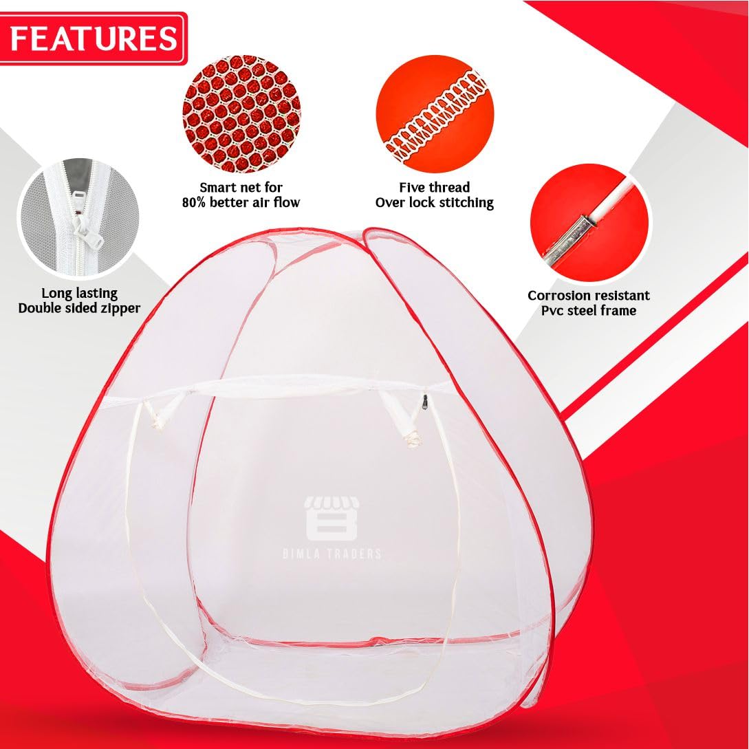 Bimla Traders 100% Polyester Mosquito Net – Premium Insect Protection, Strong, Portable & Durable