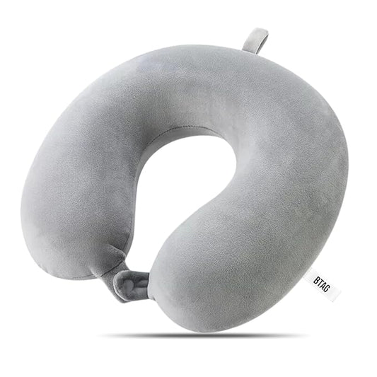 Btag Premium Memory Foam Neck Pillow for Travel, Sleep & Support - Soft & Comfortable - Ideal for Home, Office & Car Use