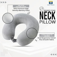 Btag Premium Memory Foam Neck Pillow for Travel, Sleep & Support - Soft & Comfortable - Ideal for Home, Office & Car Use