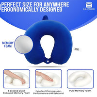 Btag Premium Memory Foam Neck Pillow for Travel, Sleep & Support - Soft & Comfortable - Ideal for Home, Office & Car Use