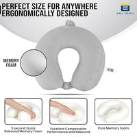 Btag Premium Memory Foam Neck Pillow for Travel, Sleep & Support - Soft & Comfortable - Ideal for Home, Office & Car Use