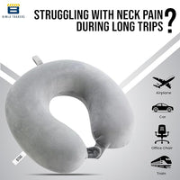 Btag Premium Memory Foam Neck Pillow for Travel, Sleep & Support - Soft & Comfortable - Ideal for Home, Office & Car Use