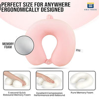 Btag Premium Memory Foam Neck Pillow for Travel, Sleep & Support - Soft & Comfortable - Ideal for Home, Office & Car Use