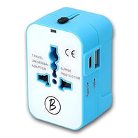 Btag Universal Travel Adapter All in One Worldwide, Wall Charger with USB Ports with Multi Type Power Outlet (1U,1C USB 2.4A,100-240) Voltage