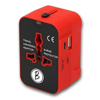 Btag Universal Travel Adapter All in One Worldwide, Wall Charger with USB Ports with Multi Type Power Outlet (1U,1C USB 2.4A,100-240) Voltage