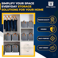 Crae Clothes, Foldable Clothes Storage Baskets for Wardrobe, Books, Saree, Shirts, Stationery Paper, Document Toy,and Blankets Storage Box with Handles | 26 Liter |