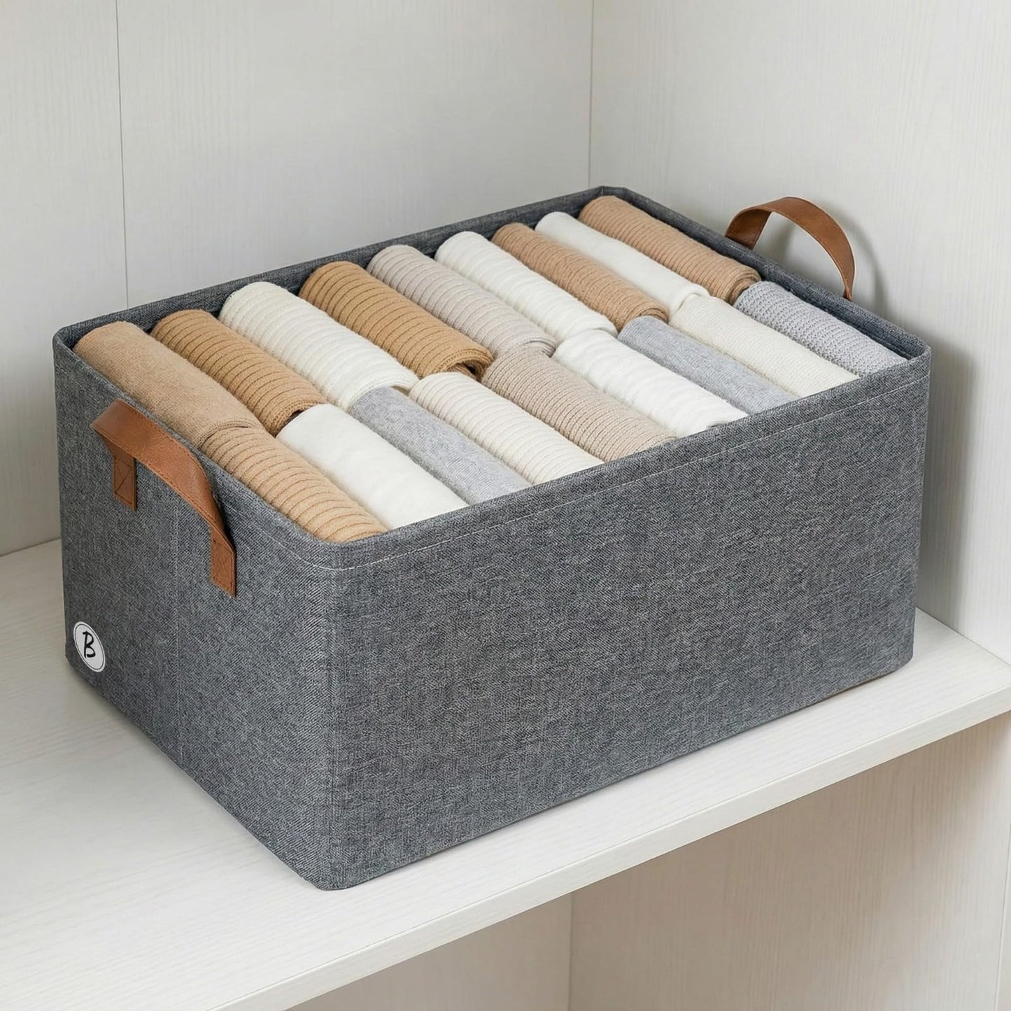 Bimla Traders Clothes, Foldable Clothes Storage Baskets for Wardrobe, Books, Saree, Shirts, Stationery Paper, Document Toy,and Blankets Storage Box with Handles | 26 Liter |