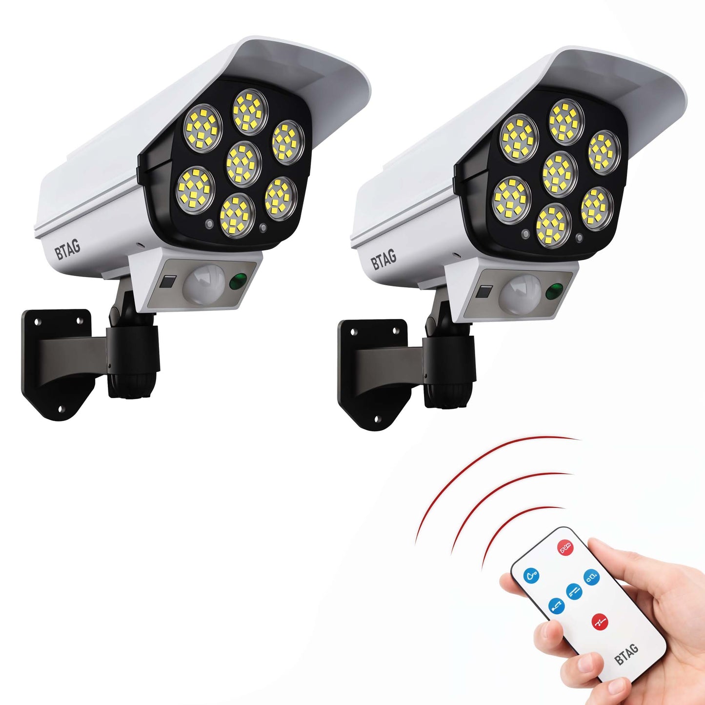 Bimla Traders Motion Sensor Led Solar Light - Security Camera Shaped for Outdoor use, Home, Garden with Remote Control.
