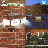 Bimla Traders Outdoor Solar Light with Motion Sensor - Waterproof 3 Adjustable Heads Ideal for Garden, Pathways and Driveways.