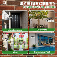 Bimla Traders Outdoor Solar Light with Motion Sensor - Waterproof 3 Adjustable Heads Ideal for Garden, Pathways and Driveways.