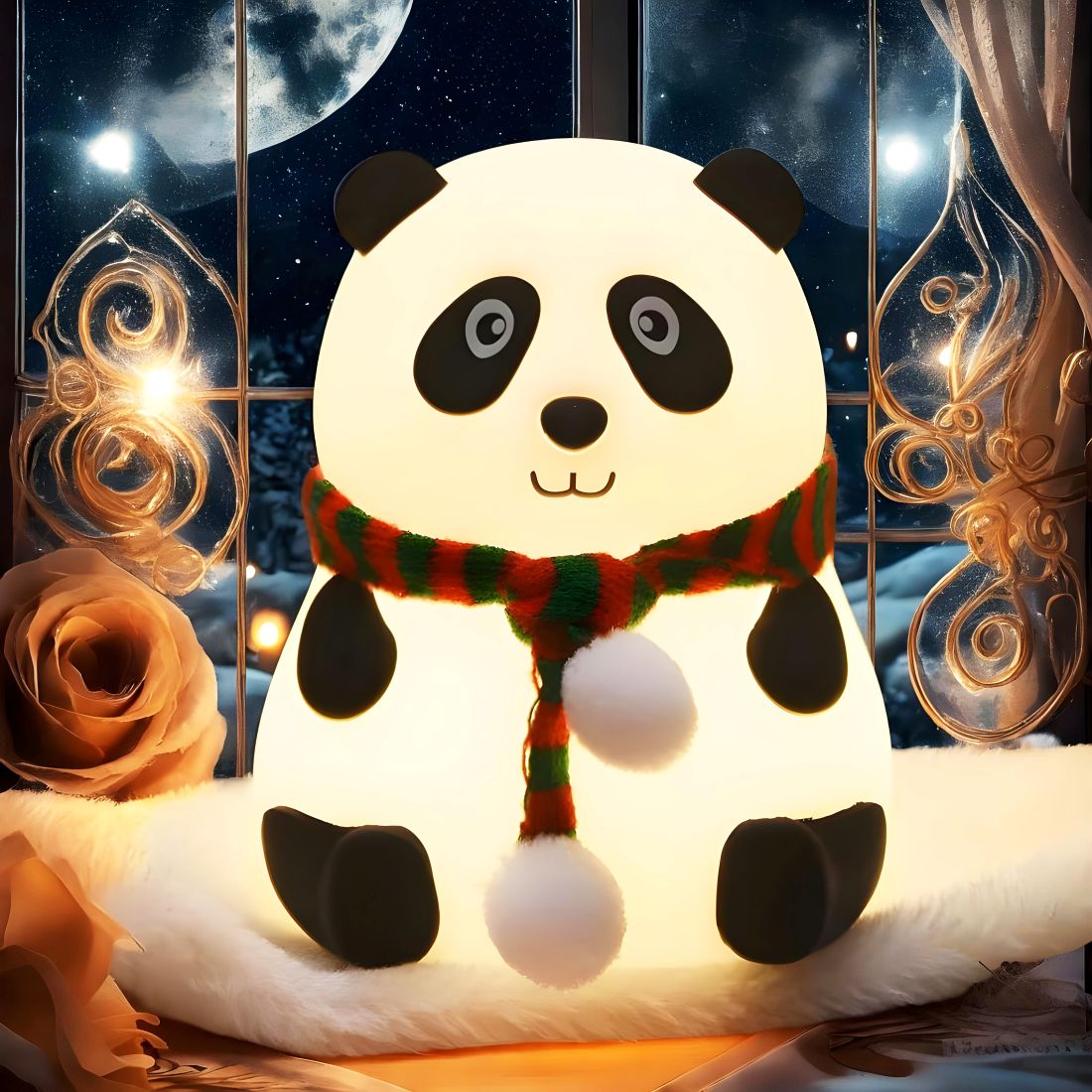 CRAE Panda Night Lamp for Kids | Adorable Room Decor & Lover Gifts for Teen Girls Boys | Night Light for Cute Baby Room,Table,Beside