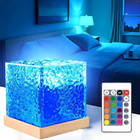 CRAE Water Ripple Night Light, Romantic Warm Ocean Wave Effect, Crystal Astronomy Night Table Lamp for Bedroom, LED Projection Lamp (Water Ripple)