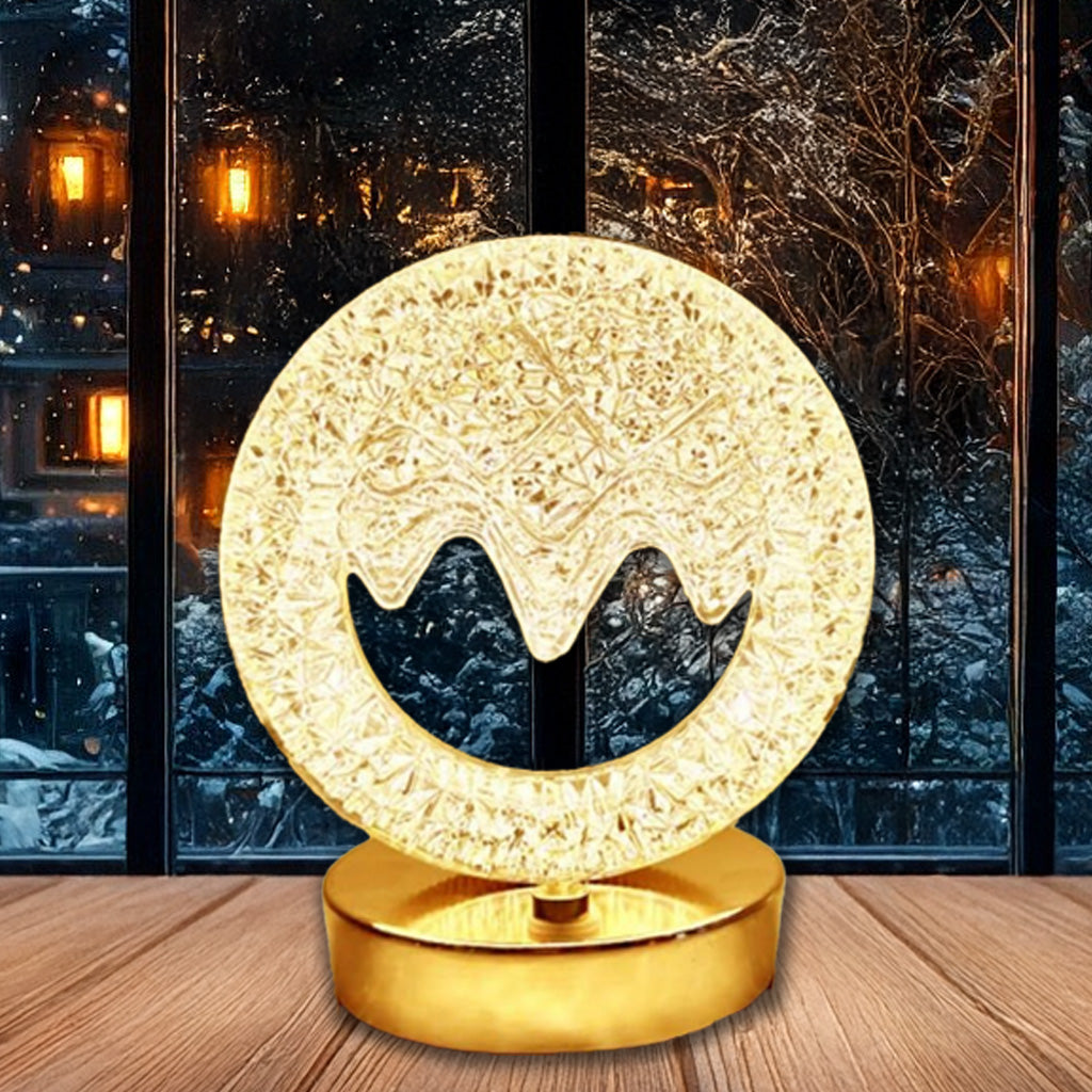 CRAE Mountain Shape Crystal Table Lamp Cordless Luxury with Touch Sensor Control | Desk Night Study Light | Diamond Nightstand | Party Decor