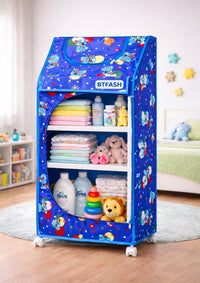 Bimla Traders Baby Almirah Kids Storage Organizer for Clothes,Books,Shoes,Toys Wardrobe for Multipurpose Collapsible