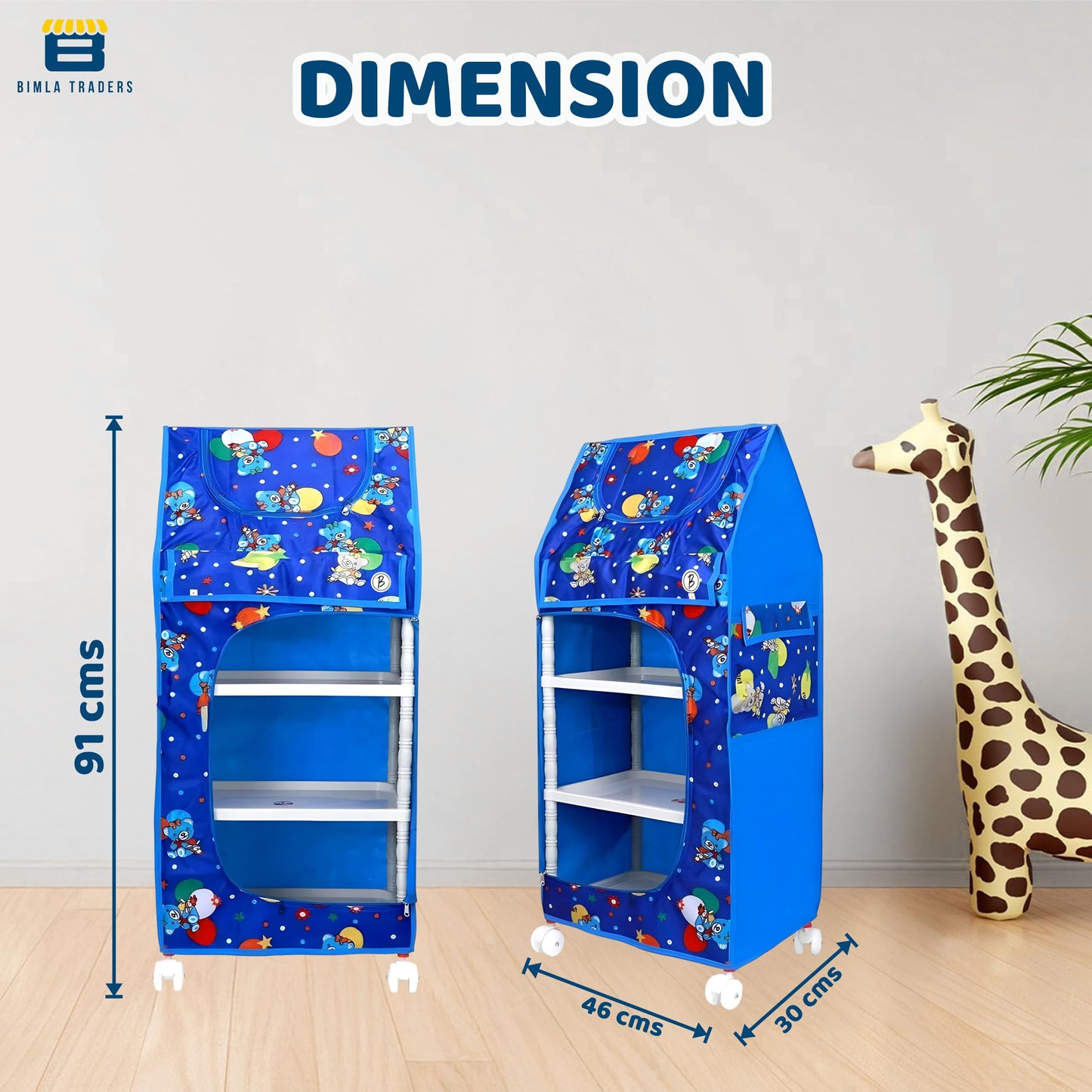 Bimla Traders Baby Almirah Kids Storage Organizer for Clothes,Books,Shoes,Toys Wardrobe for Multipurpose Collapsible