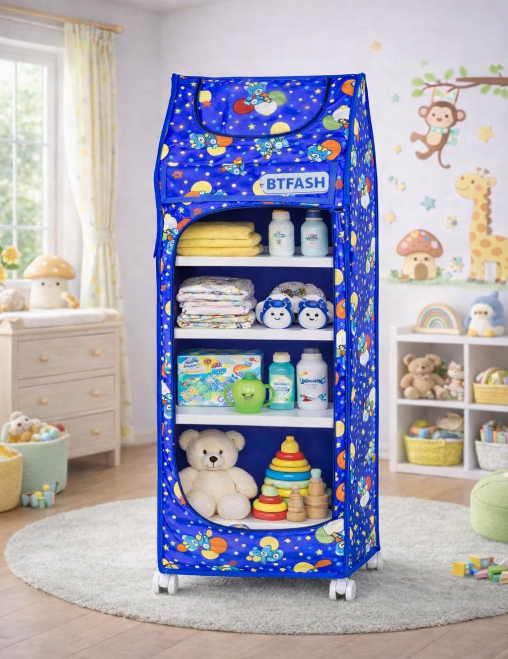 Bimla Traders Baby Almirah Kids Storage Organizer for Clothes,Books,Shoes,Toys Wardrobe for Multipurpose Collapsible