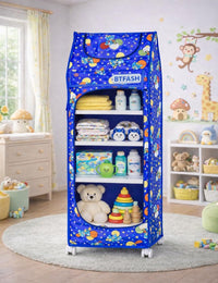 Bimla Traders Baby Almirah Kids Storage Organizer for Clothes,Books,Shoes,Toys Wardrobe for Multipurpose Collapsible