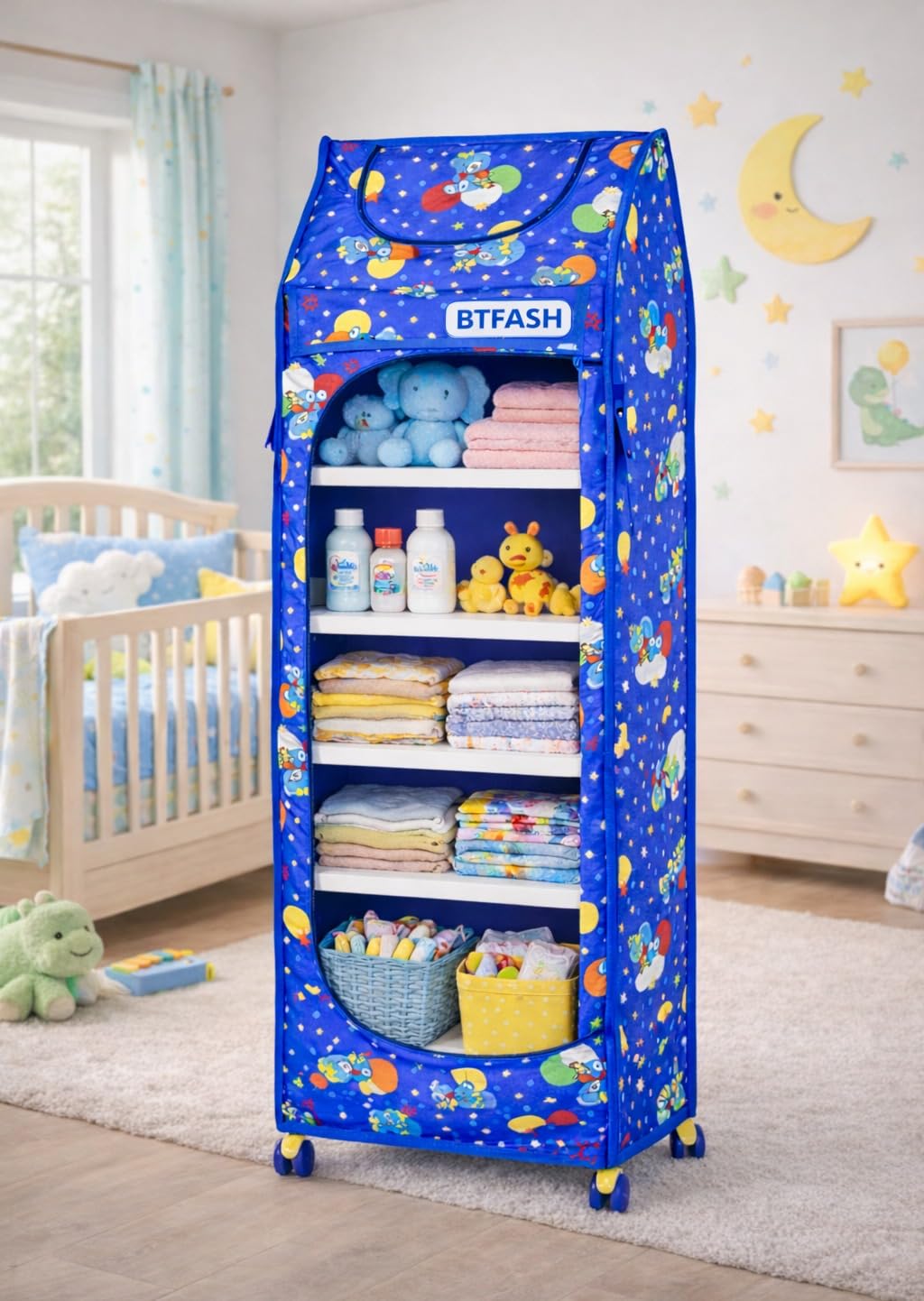 Bimla Traders Baby Almirah Kids Storage Organizer for Clothes,Books,Shoes,Toys Wardrobe for Multipurpose Collapsible