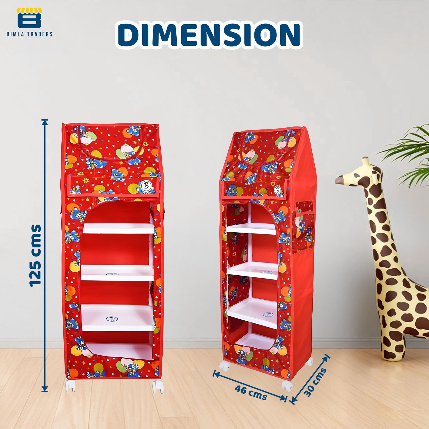 Bimla Traders Baby Almirah Kids Storage Organizer for Clothes,Books,Shoes,Toys Wardrobe for Multipurpose Collapsible