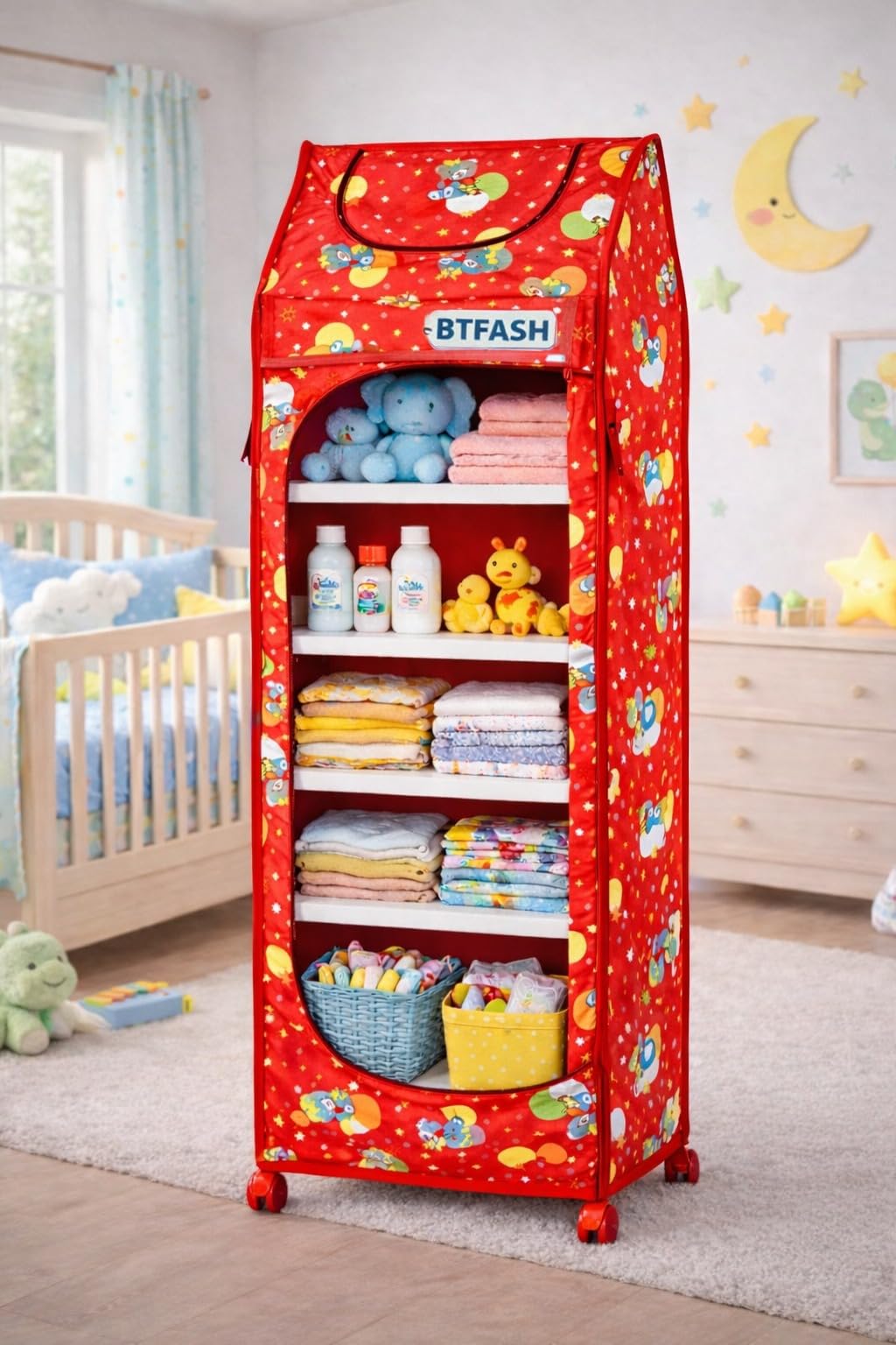 Bimla Traders Baby Almirah Kids Storage Organizer for Clothes,Books,Shoes,Toys Wardrobe for Multipurpose Collapsible