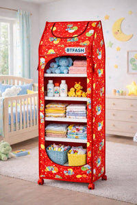 Bimla Traders Baby Almirah Kids Storage Organizer for Clothes,Books,Shoes,Toys Wardrobe for Multipurpose Collapsible